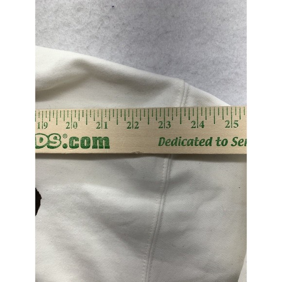 BooHoo Sweatshirt Hoodie Small Emoji Graffiti Drip Heart Face Oversize Ivory NWT - Picture 5 of 15